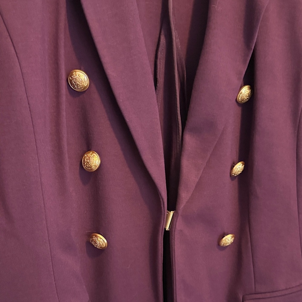 Lane Bryant Deep Purple Blazer with Gold Accents - Picture 5 of 6